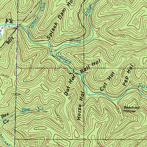 Topographic Map of Dot Hollow, KY