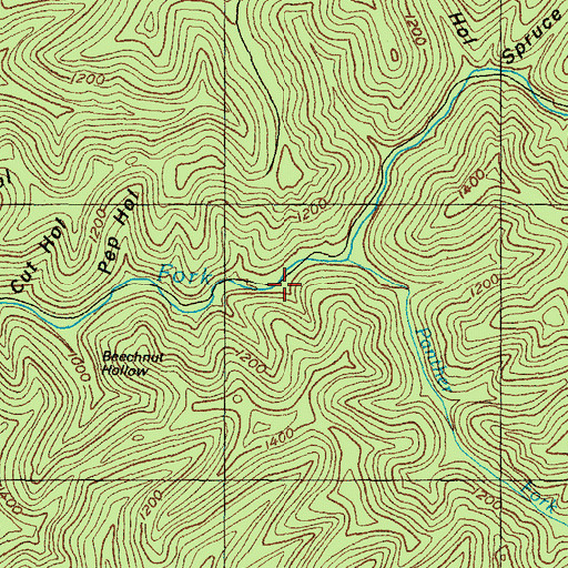Topographic Map of Upper Triplet Hollow, KY