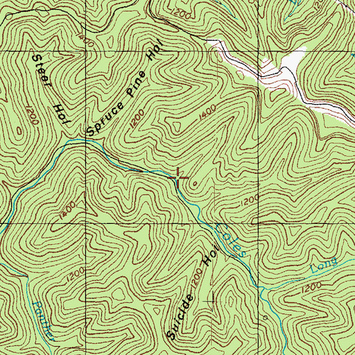 Topographic Map of Splash Hollow, KY