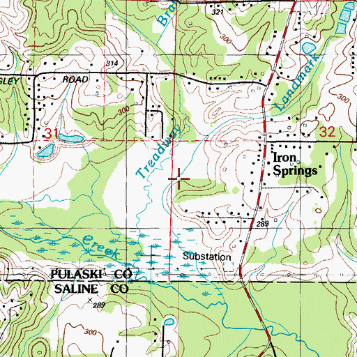 Topographic Map of Landmark Branch, AR