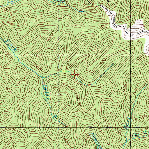 Topographic Map of Walnut Branch, KY