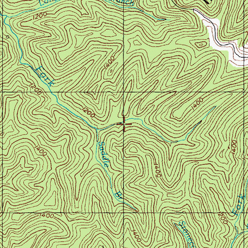 Topographic Map of Duck Branch, KY