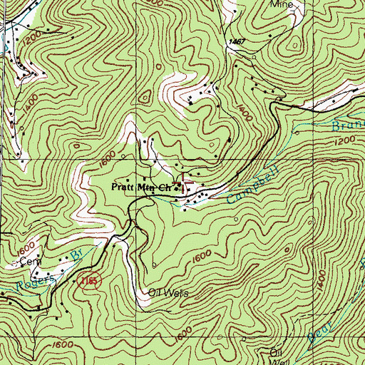 Topographic Map of Barrett School, KY