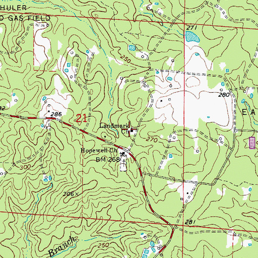 Topographic Map of Landmark Church, AR