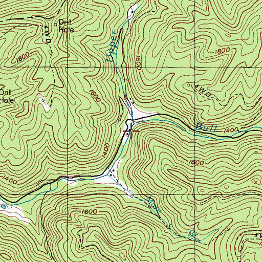 Topographic Map of Bull Creek School, KY