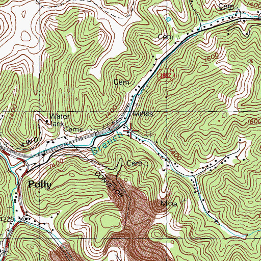 Topographic Map of Camp Branch School (historical), KY
