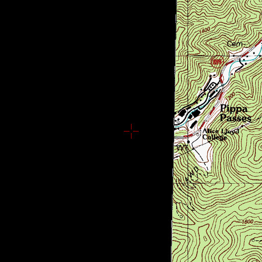 Topographic Map of Caney High School (historical), KY