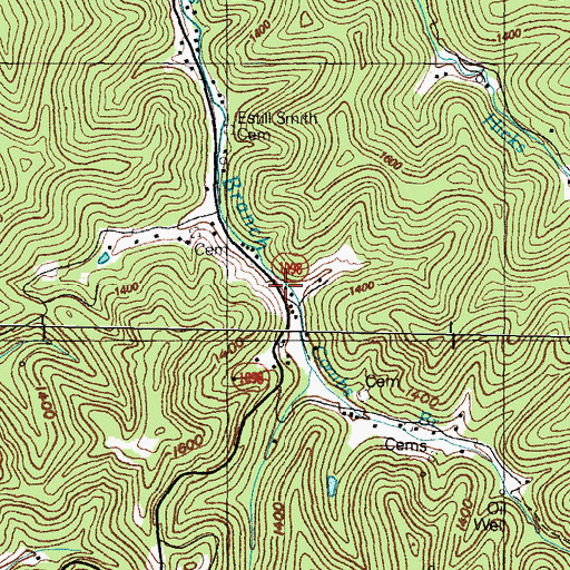 Topographic Map of Combs Branch School (historical), KY