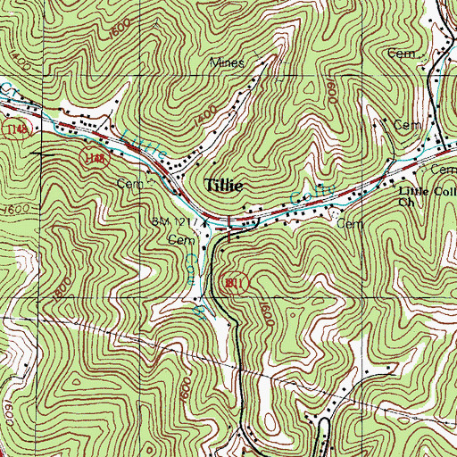 Topographic Map of Cow Branch School (historical), KY