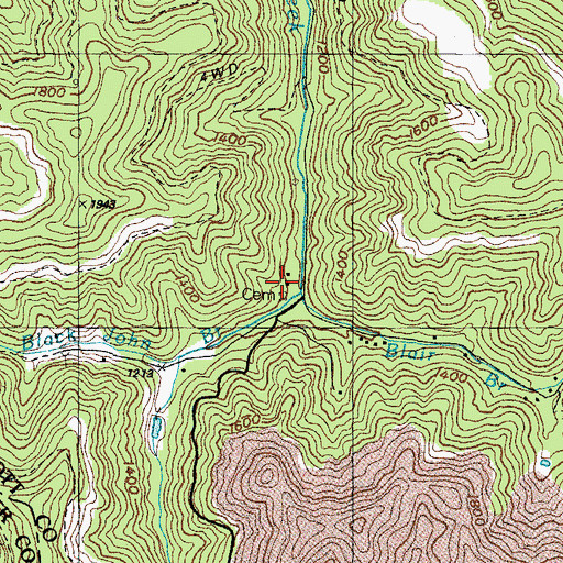 Topographic Map of Defeated Creek School, KY