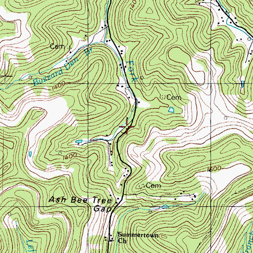 Topographic Map of Dix Fork School, KY