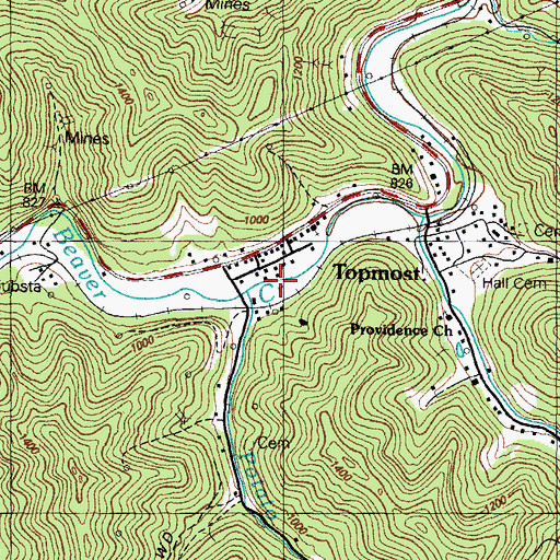 Topographic Map of Hall School (historical), KY