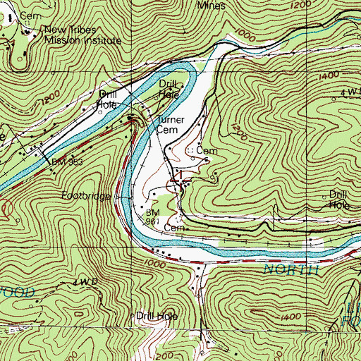 Topographic Map of Klenco School, KY