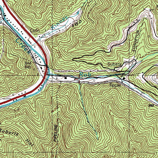 Topographic Map of Lower Caney School (historical), KY
