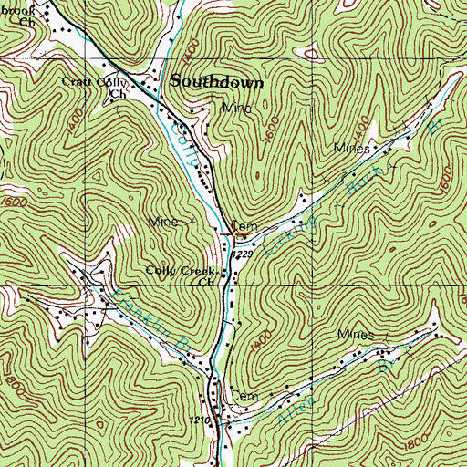 Topographic Map of Middle Colly School (historical), KY