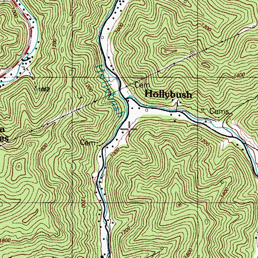 Topographic Map of Middle Hollybush School, KY