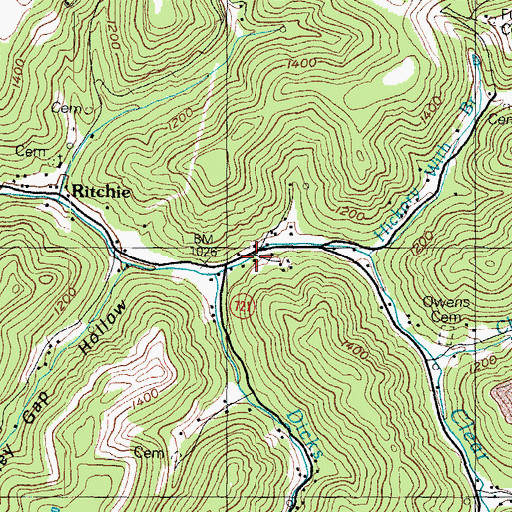 Topographic Map of Ode Everage School, KY