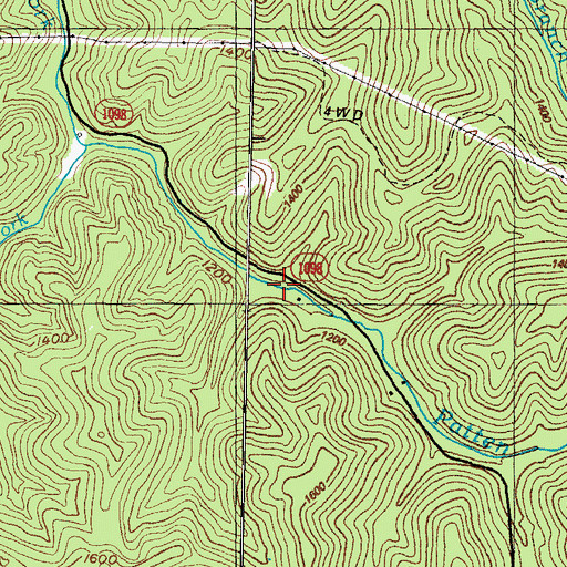 Topographic Map of Patten Fork School (historical), KY