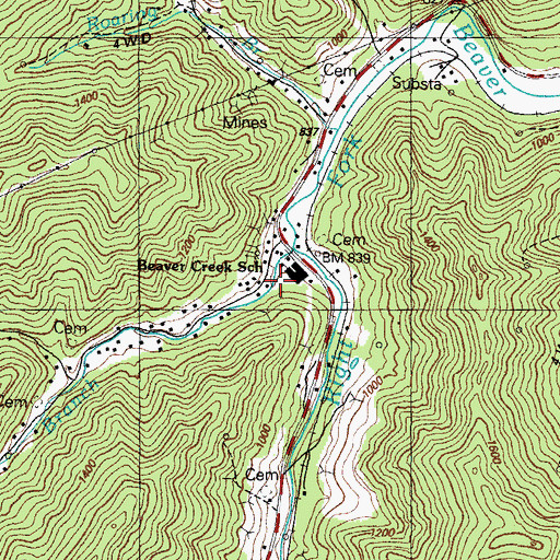 Topographic Map of Patton School (historical), KY