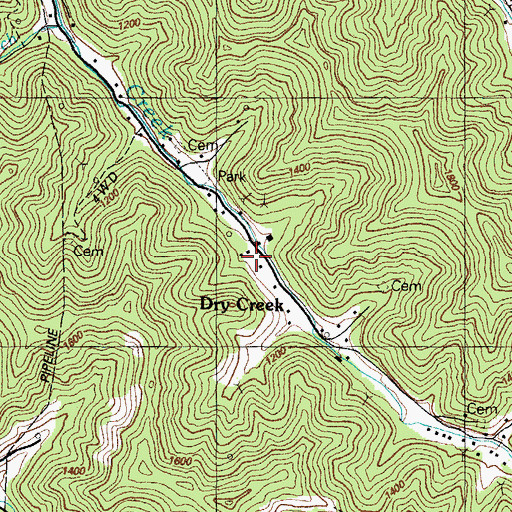 Topographic Map of Right Dry Creek School (historical), KY