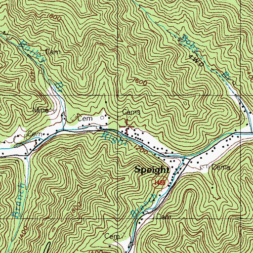 Topographic Map of Right Fork of Long Fork School (historical), KY