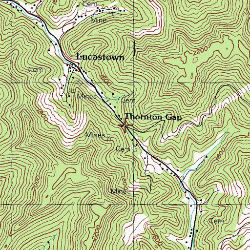 Topographic Map of Thorton Gap School (historical), KY