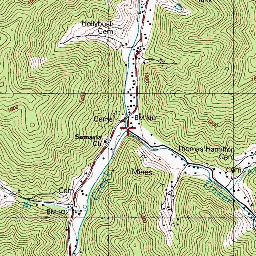 Topographic Map of Tinker Fork, KY