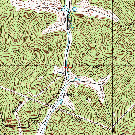 Topographic Map of Turkey Creek School (historical), KY