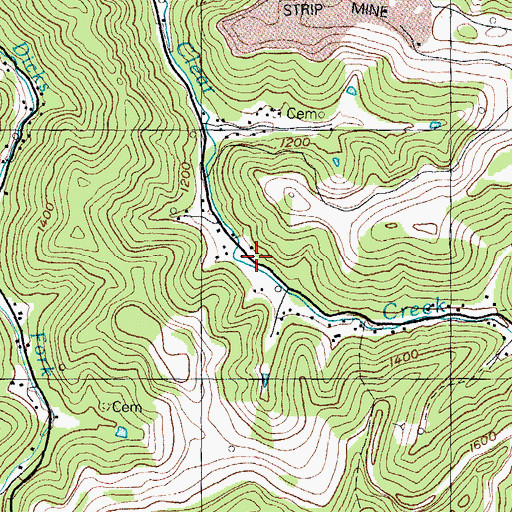 Topographic Map of Upper Clear Creek School, KY