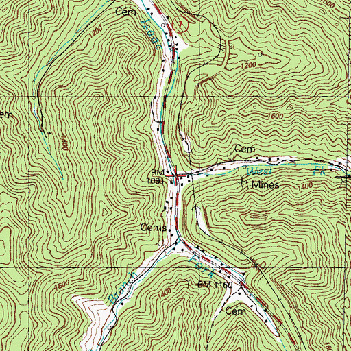 Topographic Map of West Fork, KY