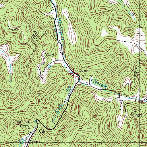 Topographic Map of Wolfpen School, KY