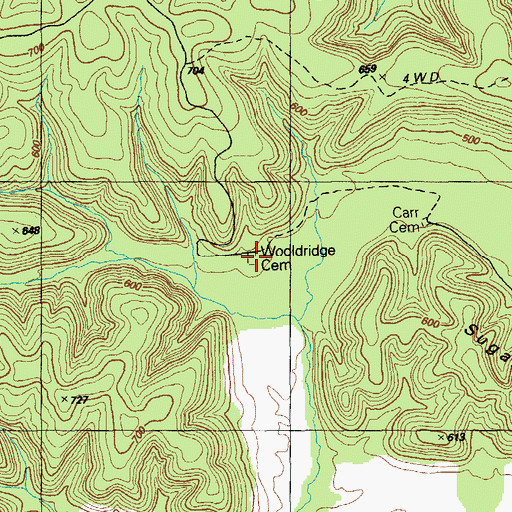 Topographic Map of Wooldridge Cemetery, KY