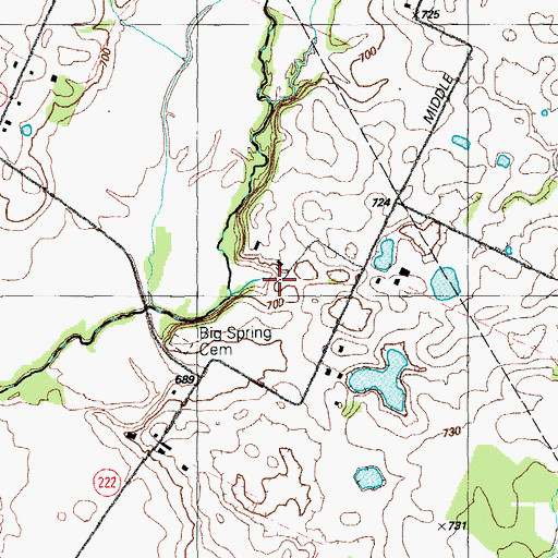 Topographic Map of Heady Spring (historical), KY