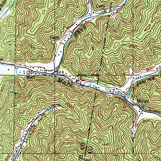 Topographic Map of Mare Creek Church, KY