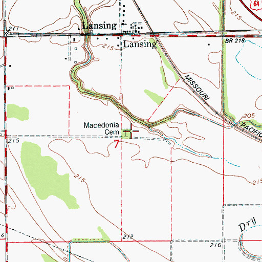 Topographic Map of Lansing School, AR