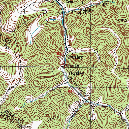 Topographic Map of Laura Church, KY