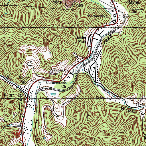Topographic Map of Zebulon Church, KY