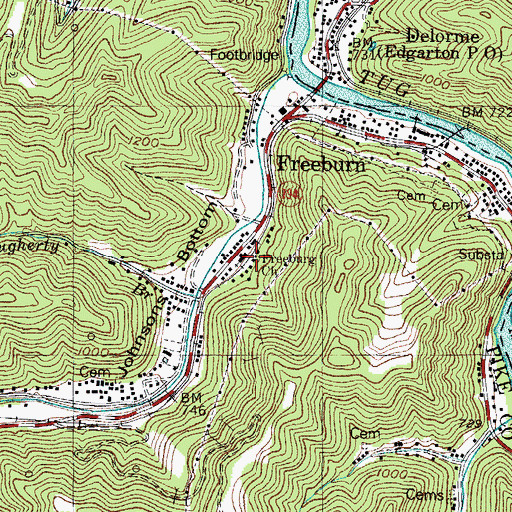 Topographic Map of Freeborn Church, KY