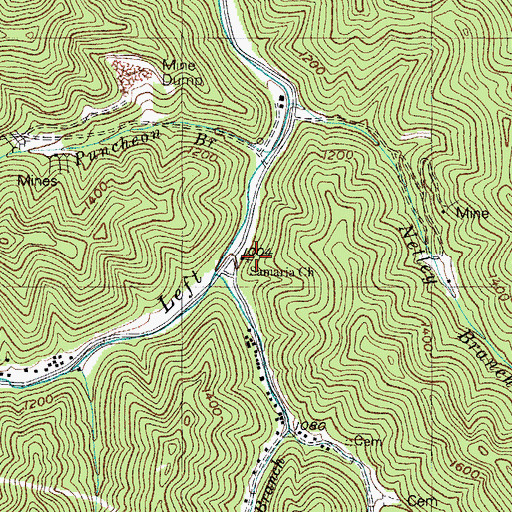 Topographic Map of Samaria Primitive Baptist Church, KY