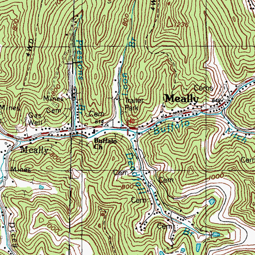 Topographic Map of Loon Branch, KY