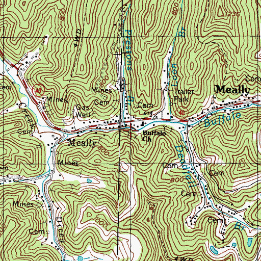 Topographic Map of Prestons Branch, KY