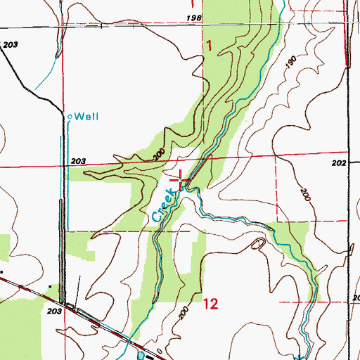 Topographic Map of Lasses Creek, AR