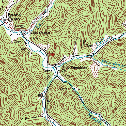 Topographic Map of Little Friendship Church, KY