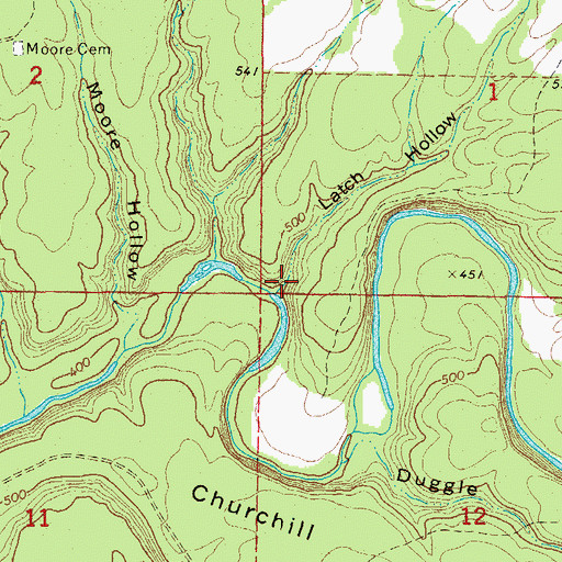 Topographic Map of Latch Hollow, AR