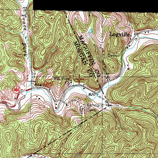 Topographic Map of Elk Fork Church, KY