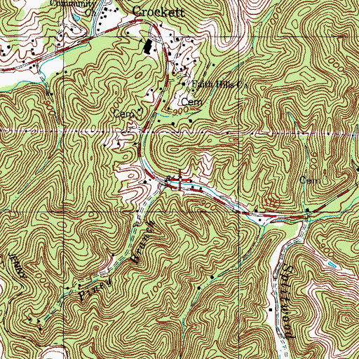 Topographic Map of Piney Branch, KY