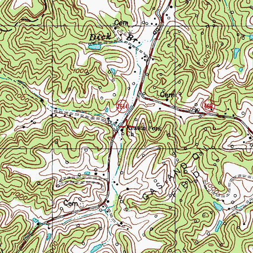 Topographic Map of Keaton Fork Church of Jesus Christ, KY