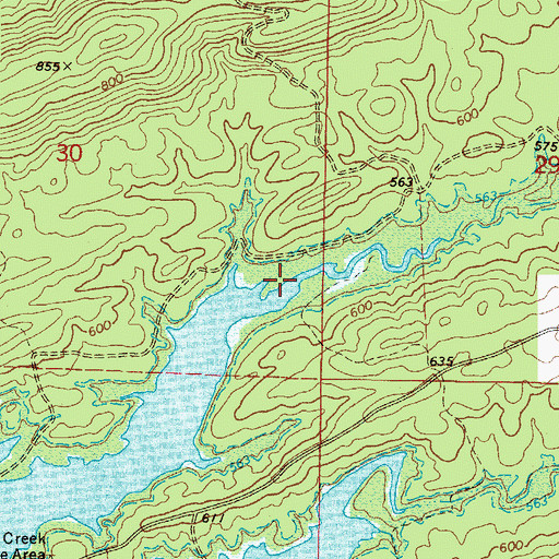 Topographic Map of Laurel Creek, AR