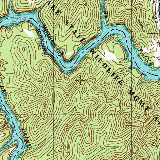 Topographic Map of Paintsville Lake Wildlife Area, KY