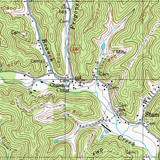 Topographic Map of Church of Christ, KY